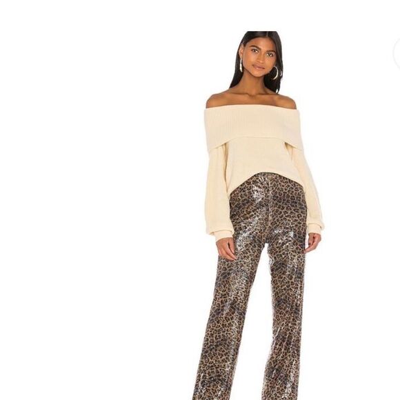 LPA Logan High Waisted Wide Leg Leopard Print Pant Size Small NWT - Picture 1 of 11